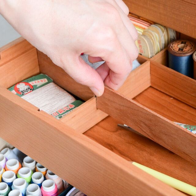 山桜の裁縫箱 ソーイングボックス 道具箱 レトロ真鍮つまみ | iichi