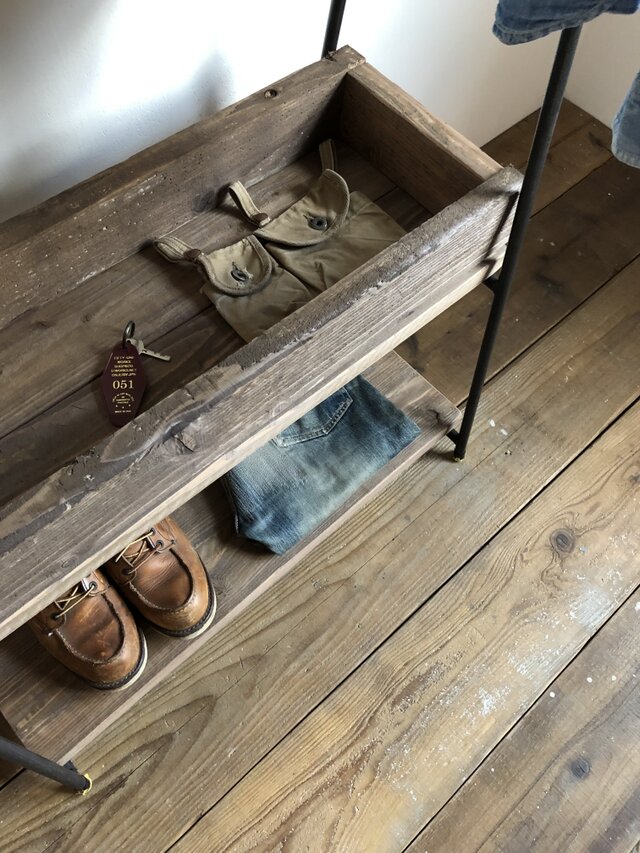 自由設計 数量限定 / 2D-M10-FREE / 2段棚 ハンガーラック アイアン