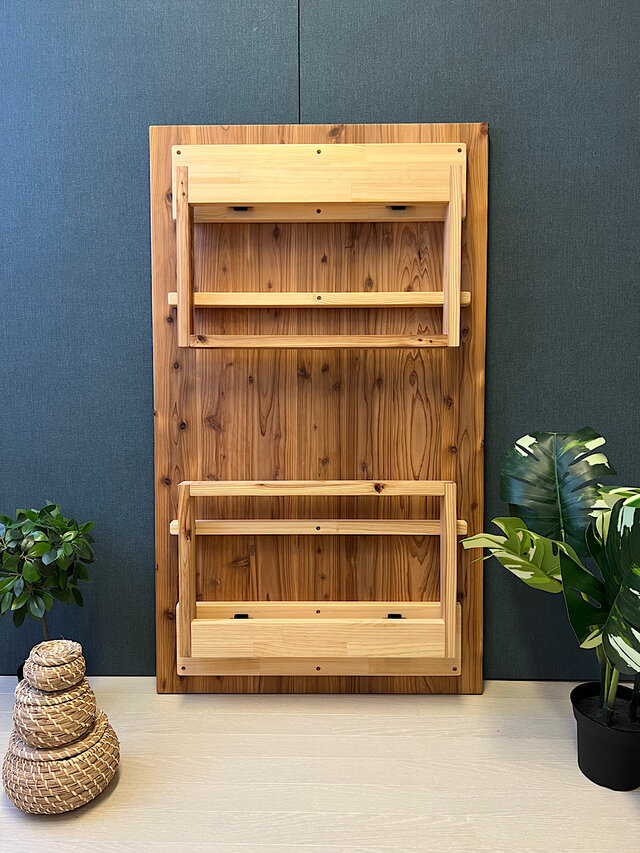 送料無料】 ローテーブル 長方形 120cm 70cm 杉 折り畳み脚 木組 ロの