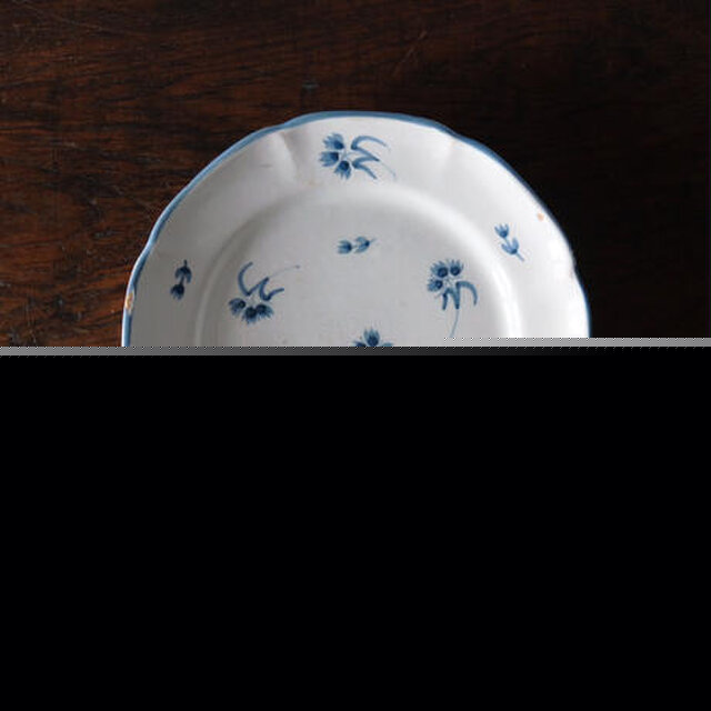 フランス製 ムスティエ（Moustiers）手描き 花模様 蝶々 陶器 花瓶