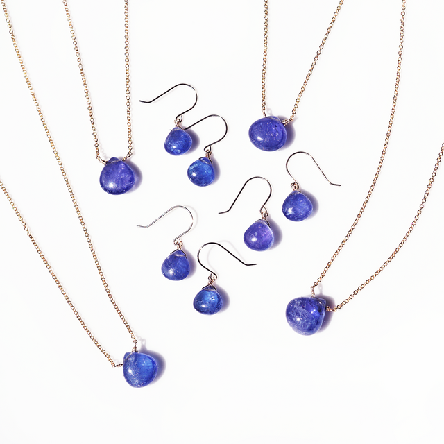 専用✳︎タンザナイトとマラヤガーネット 14kgf 天然石ピアス