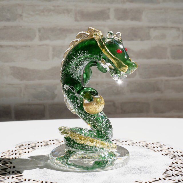 干支 辰 ガラス細工 ミニチュア 干支 ガラス細工 辰 ブルー 2024干支