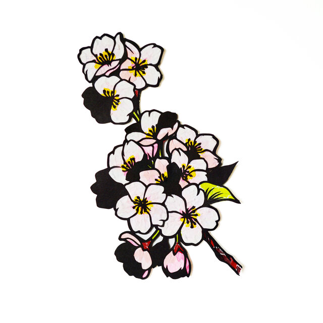 桜 #サクラ #ちぎり絵 #春 #昭和レトロ 桜 #サクラ #ちぎり絵 #春