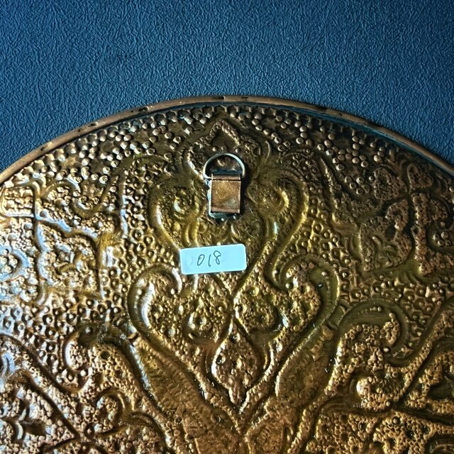 ペルシャの銅皿 飾り皿 壁飾り（ガラムザニー）Φ25cm【GHALAM ZANI