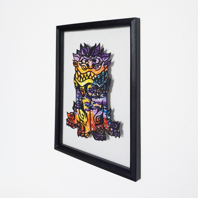 切り絵×ちぎり絵】shi-sa- -吽神- 沖縄シーサー | iichi 日々の暮らし