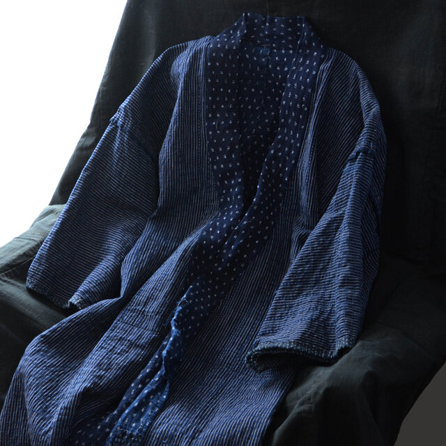 襤褸 刺し子 野良着 古布 藍染 絣 木綿 着物 クレイジーパターン