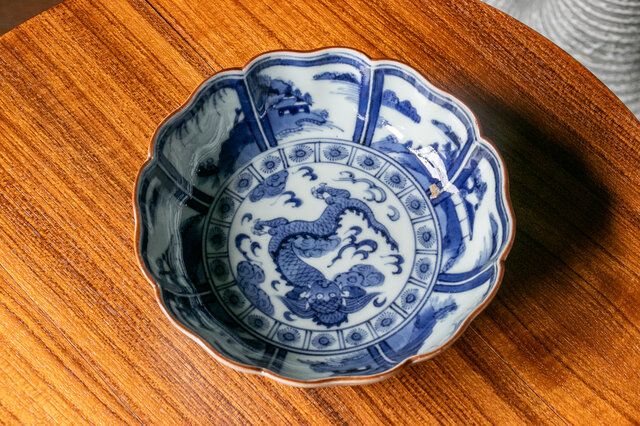 皿 5枚 古伊万里 染付 山水 江戸 窯傷 家屋 船 皿 5枚 古伊万里 染付