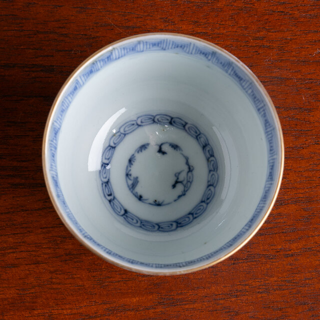 古伊万里 染付 線描き花卉文 向付 江戸後期 E1082B | iichi 日々の