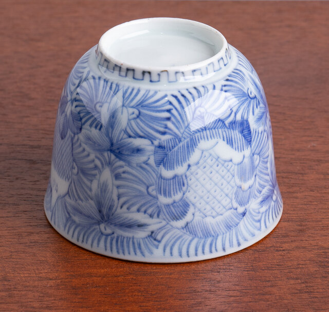 古伊万里 染付 線描き花卉文 向付 江戸後期 E1082B | iichi 日々の