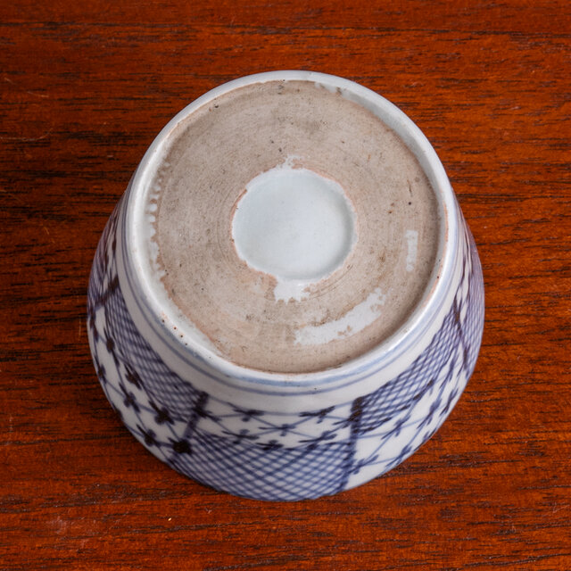 空】古伊万里 染付 松竹梅文 蕎麦猪口 江戸中期 そば猪口