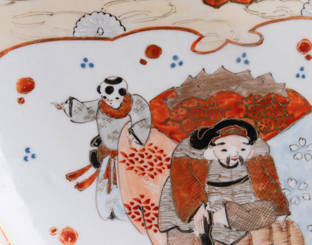 明治 九谷焼 里帰り品 本金 極上 金蘭赤絵 九寸皿 正峯窯 明治 九谷焼