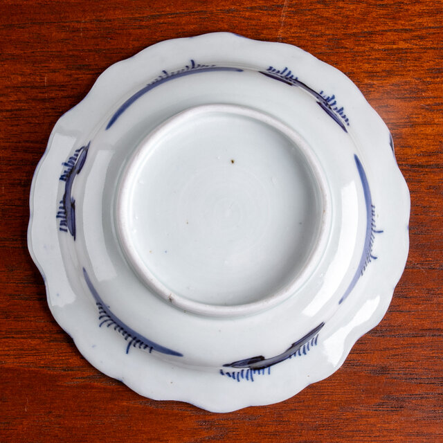 水草水禽文 古染付 平鉢 水草水禽文 古染付 平鉢 古染付唐子文皿（5客