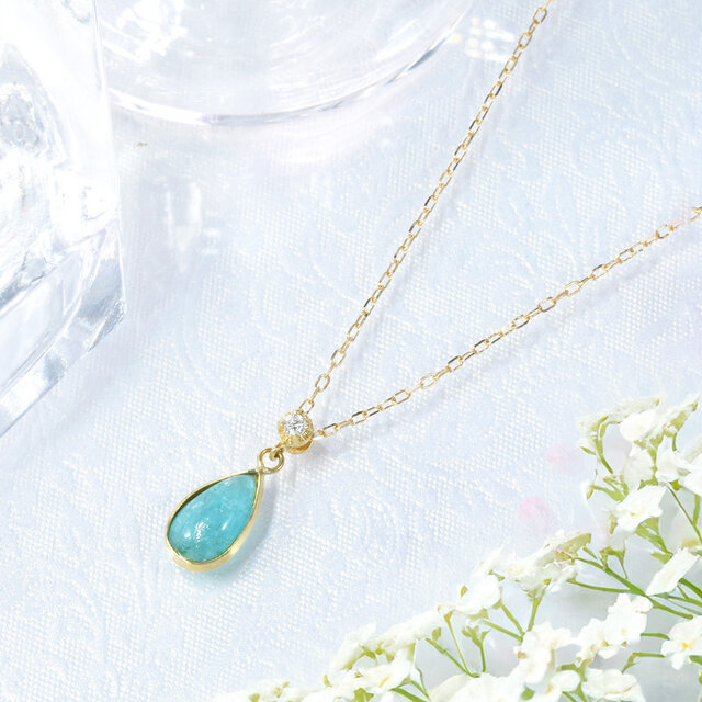 K18 パライバ トルマリン ダイヤ ペンダント CG095CIBS | iichi 日々の