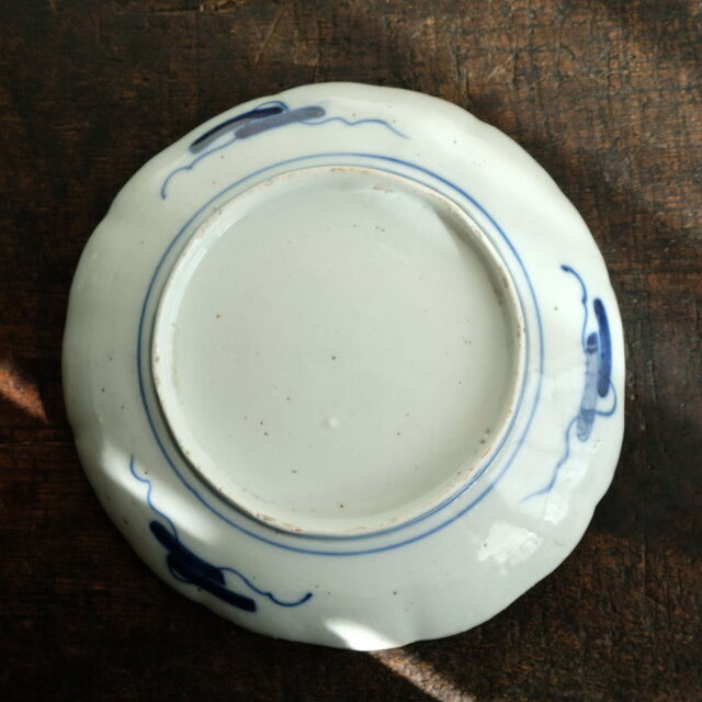 412『瀬戸 花唐草文 皿』 /骨董品 古美術 古道具 アンティーク 412