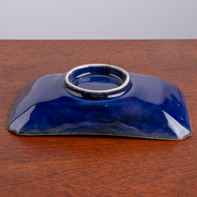 伊万里焼 瑠璃釉 金彩山水牡丹文 長皿 明治時代 D553 | iichi 日々の