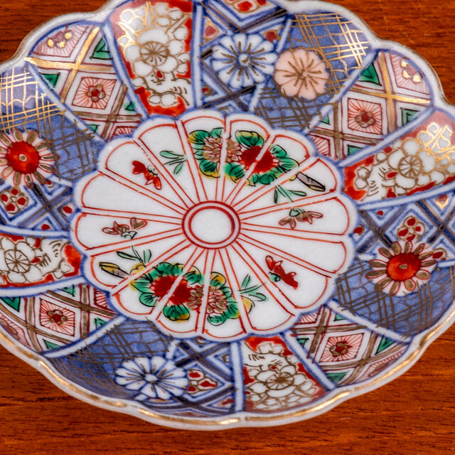 大聖寺伊万里 金襴手 紅葉の図 隅切長皿 N1071AS-CZl 大聖寺伊万里