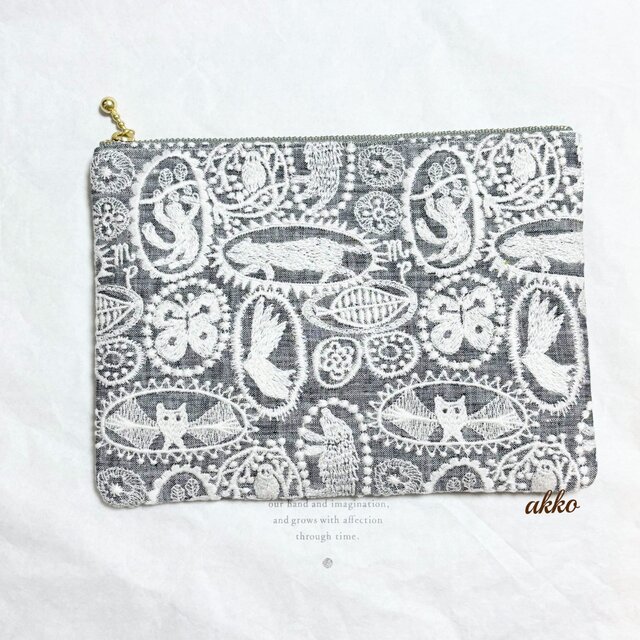 ミナペルホネン jungle relief ハンドメイド ポーチ | iichi 日々の