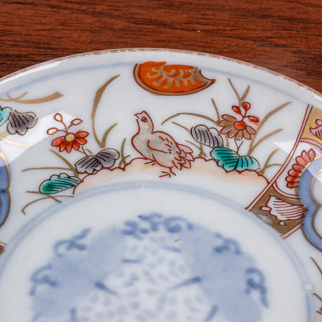 古伊万里 染錦 鶉文四寸皿 明治時代 D75 | iichi 日々の暮らしを