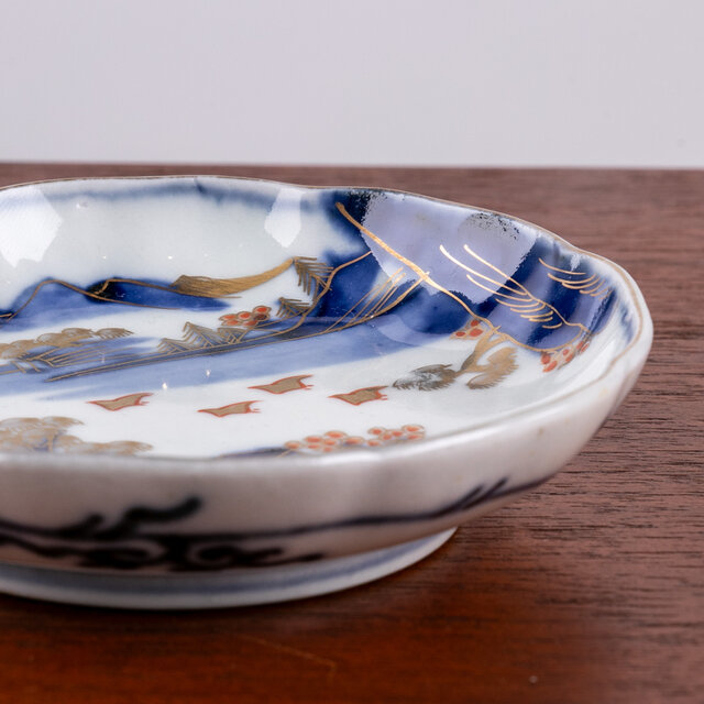 江戸 古伊万里染付長皿 赤壁賦 大明万暦年製銘 送料込み0325 江戸 古