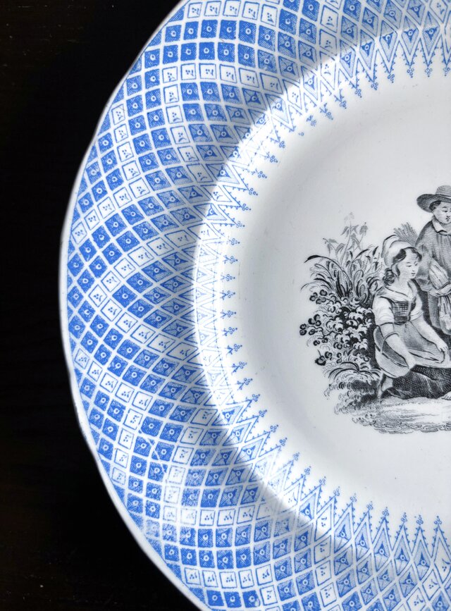 クレイユモントロー クレイユエモントロー グリザイユ デザート皿 平皿