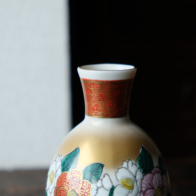 九谷焼 酒器 徳利 2本 色絵 金彩 赤絵 花 青粒 陶器 伝統工芸 【公式通販】