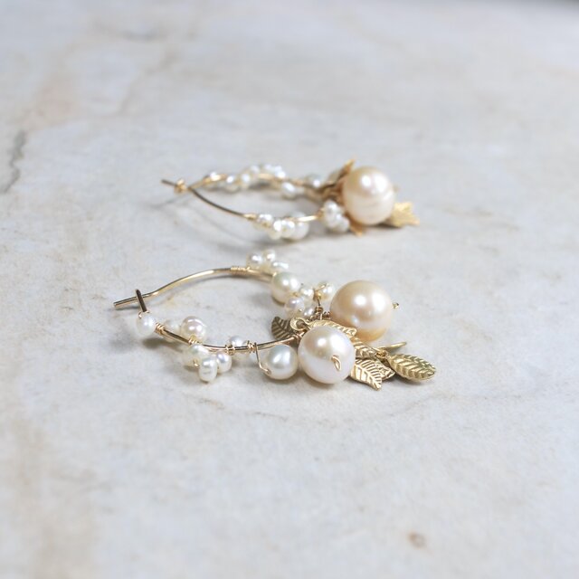 Hoop5] 淡水パール・フープピアス | iichi 日々の暮らしを心地よくする