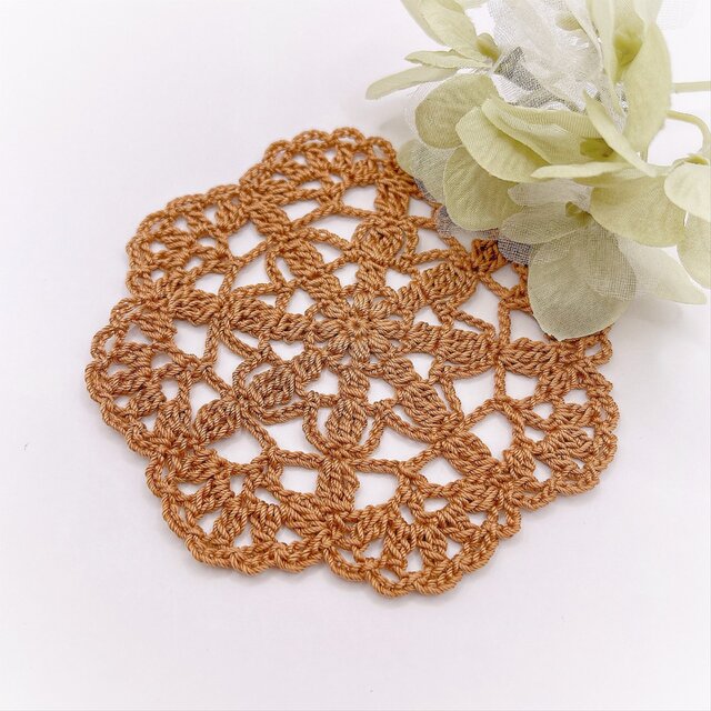 お花のレースドイリー072/ブラウン | iichi 日々の暮らしを心地よく