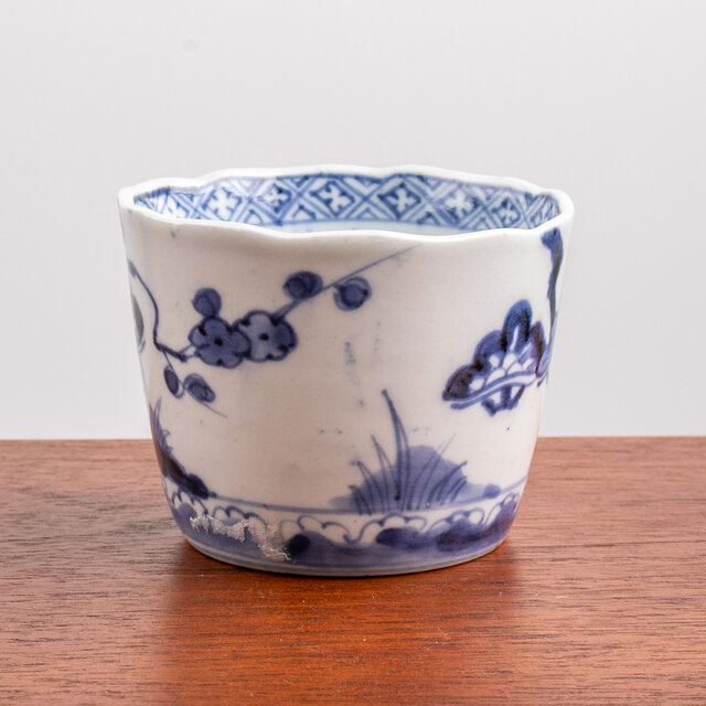 古伊万里 染付 松竹梅文 輪花蕎麦猪口 江戸後期 | iichi 日々の暮らし