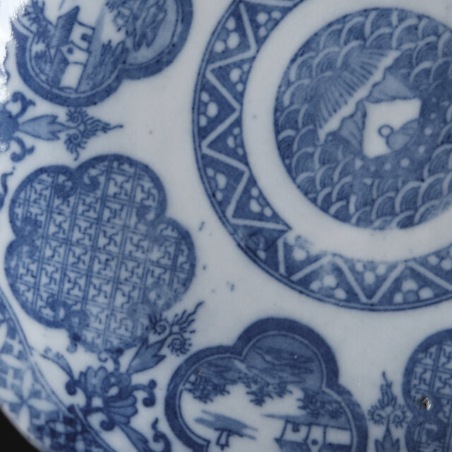 古美術なデザイン◇時代物 印判七寸中皿 骨董・antiques 骨董のある