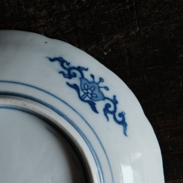 古美術なデザイン◇時代物 印判七寸中皿 骨董・antiques 骨董のある