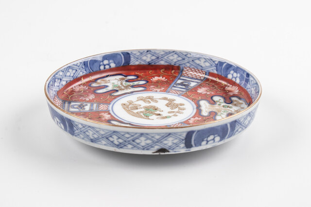 大聖寺伊万里 古伊万里 伊万里 大鉢 色絵 輪花鉢 蔵出し 1客 大聖寺