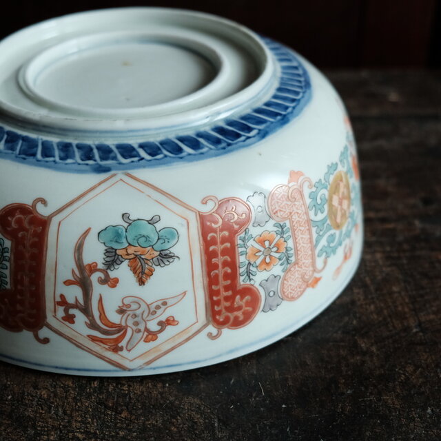 江戸中期 油壺 極上品 大型 オランダ古船 金彩赤絵 大明盛化年