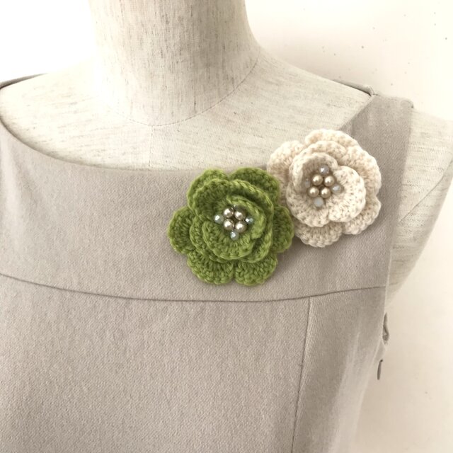 Miracle つめ草植物モチーフブローチ大きめ9.5センチ Miracle つめ草