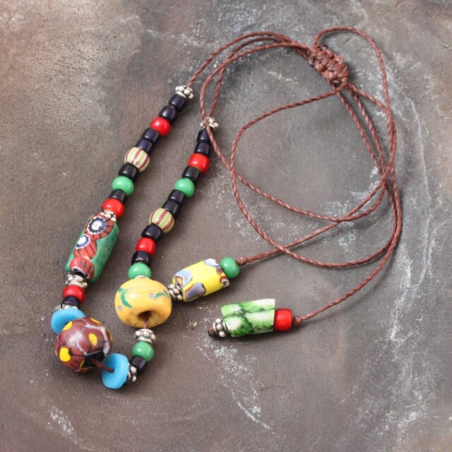 とんぼ玉 アンティーク ヴェネチアンビーズ ラウンドミルフィオリ