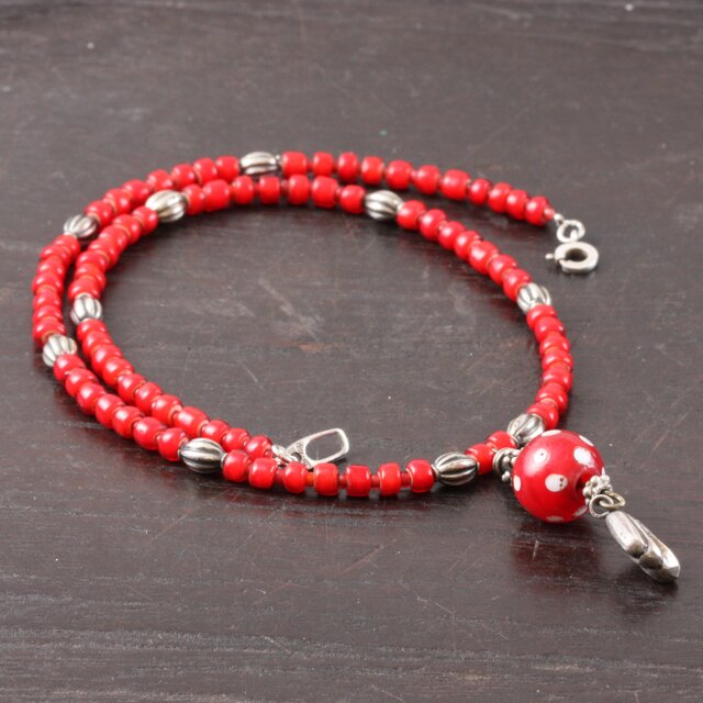 美しいオリジナル「マリ共和国千年ビーズとイタリア新トンボ玉」の