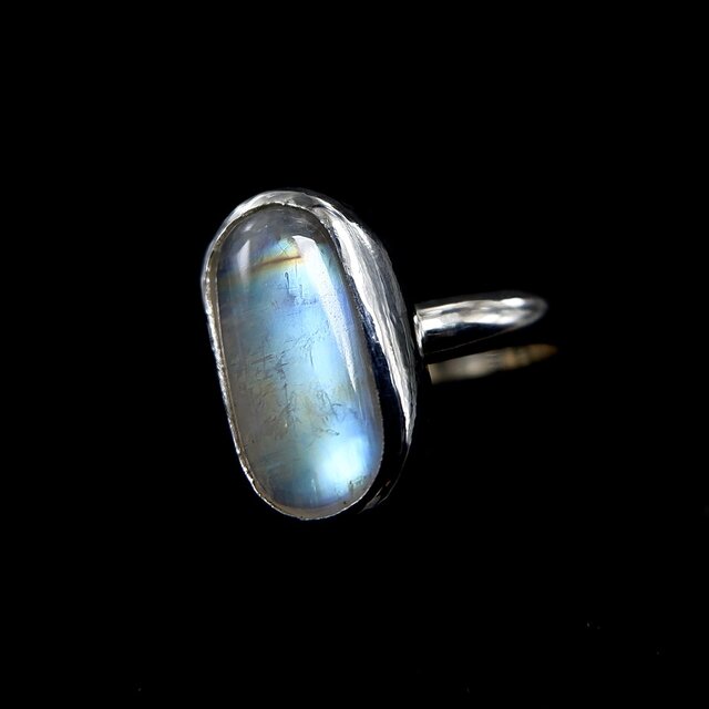 レインボームーンストーンのリング 13号 ＊天然石アクセサリー 指輪