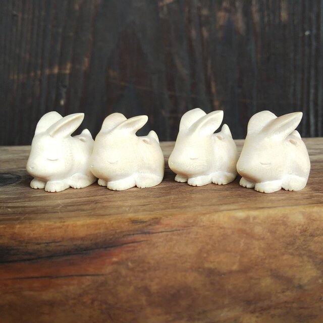 ちゅん様ご依頼品】うさぎ根付 4点 | iichi 日々の暮らしを心地よく