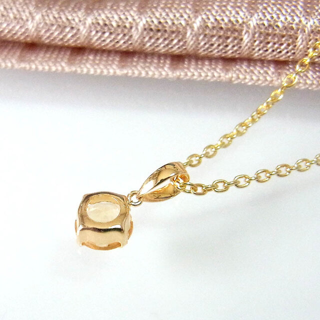 K18 5mmラウンド シトリン ペンダント トップ | iichi 日々の暮らしを