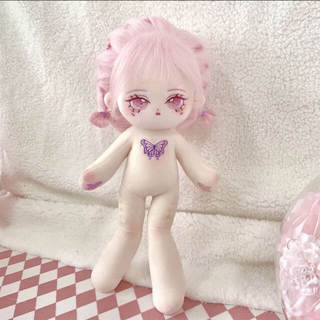 長い脚 30cm 無属性 ぬいぐるみ ピンクの髪ピンクの目女の子 着せ替え