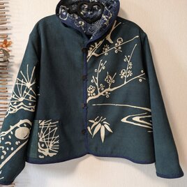 古布リメイク 矢旗(幟旗)のワイドパンツ 柿渋染 矢旗 幟旗 時々堂