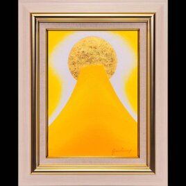 国産本金箔4号色△太陽黄金富士山がんどうあつし絵画LiquitexPRIME使用