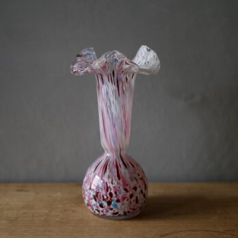 フランスアンティーク オパリンガラス 花瓶 ピンク系 一輪挿し グラス