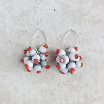 コーラルカボションの花 シェル 貝細工 ブローチ ヴィンテージと他2点