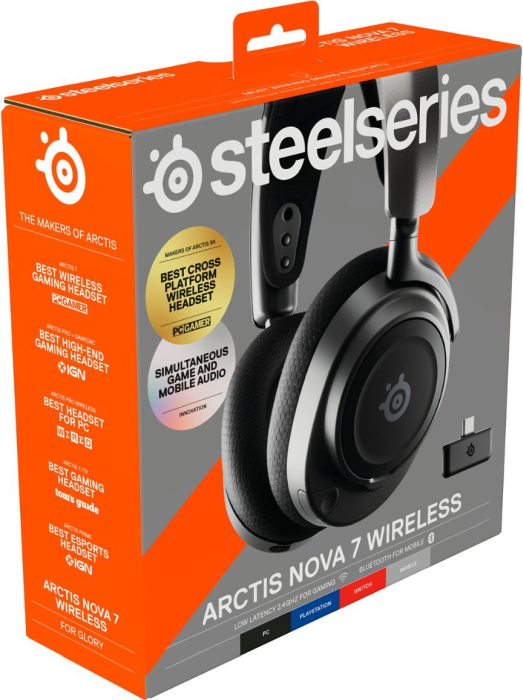 Fone Gamer Steelseries Arctis Nova 7 Wireless Black 7.1 Surround