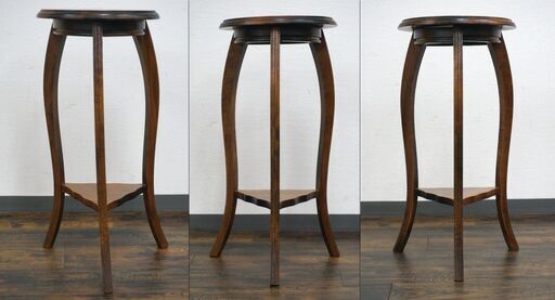 ヤ取3/6終了】≪ZR74ジ≫ 花台 木製 高さ約66cm サイドテーブル