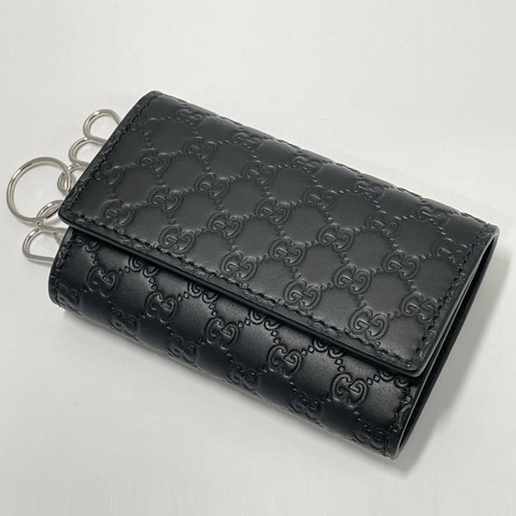 GUCCI 工場 キーケース GUCCI(グッチ) / キーケース/レザー/BLK/無地