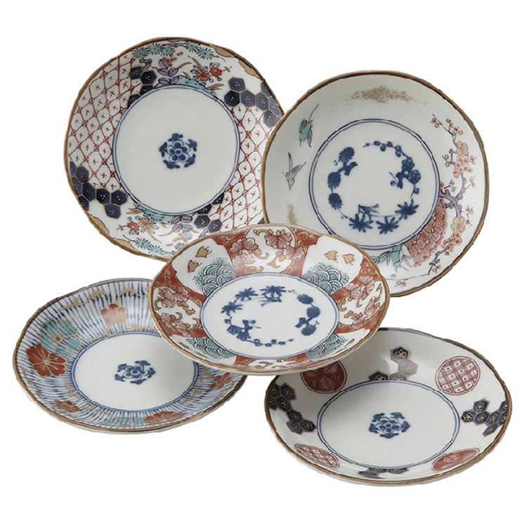 小皿5枚セット 12cm 染錦古伊万里[品番：ADMH0000468]｜EAST table