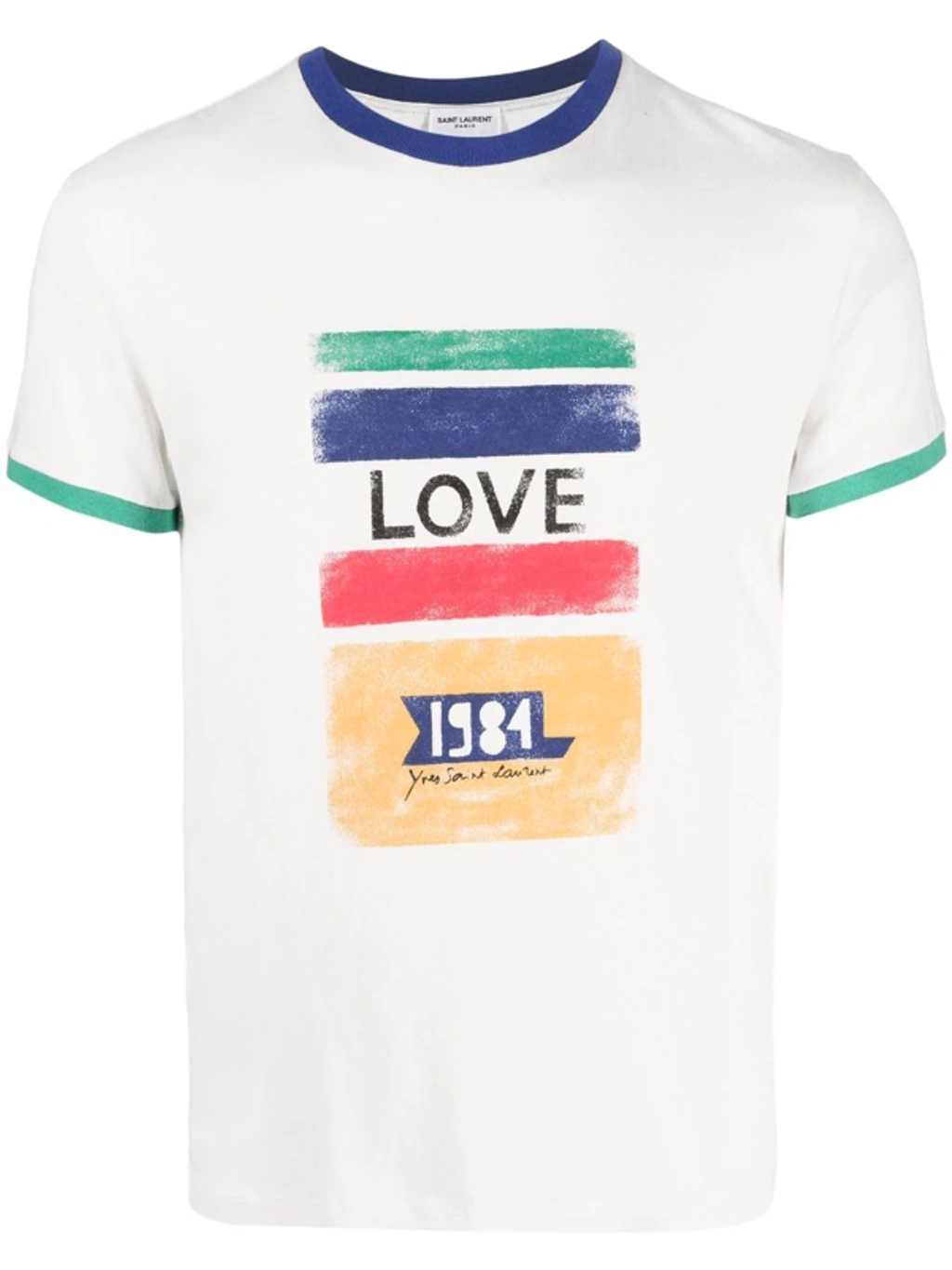 Saint Laurent Love 1984 Cotton T-shirt In White | ModeSens