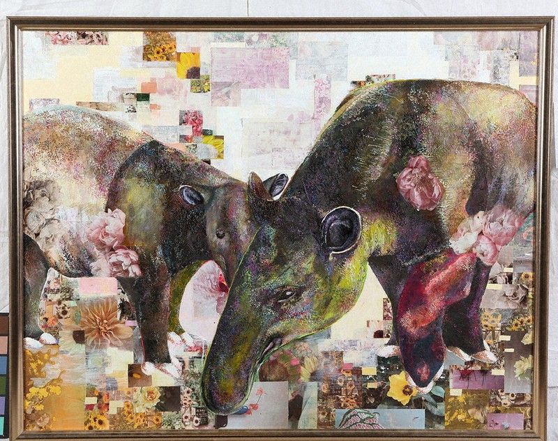 日展 監事 山崎啓次作昭和12年生 師佐藤太清 数々の賞を受賞 平成30年逝去