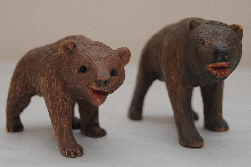 美品] 木製 熊 貞光作 北海道八雲 ￼木彫り 紙箱 北海道の木彫り熊「第